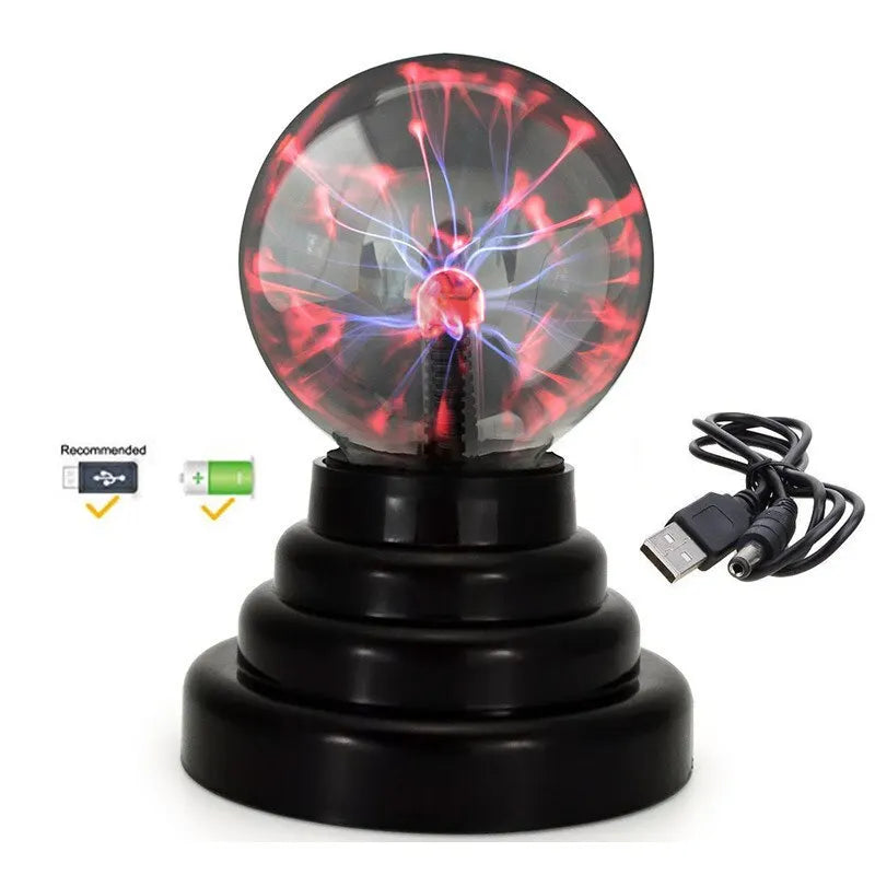 3 Inch Magic Plasma Ball Lamp Touch Sensitive Atmosphere Night Light Novelty Lamp Kids Birthday Christmas Gift