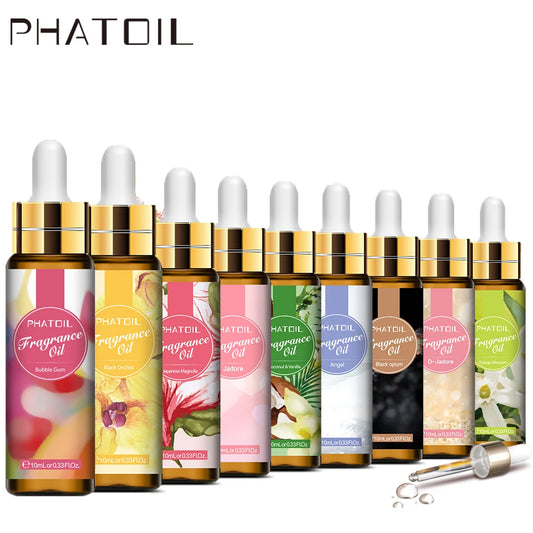 PHATOIL Coffee Coconut Vanilla Fragrance Essential Oil Diffuser 10ML with Dropper Aroma Oil White Musk Orchid Magnolia Marigold